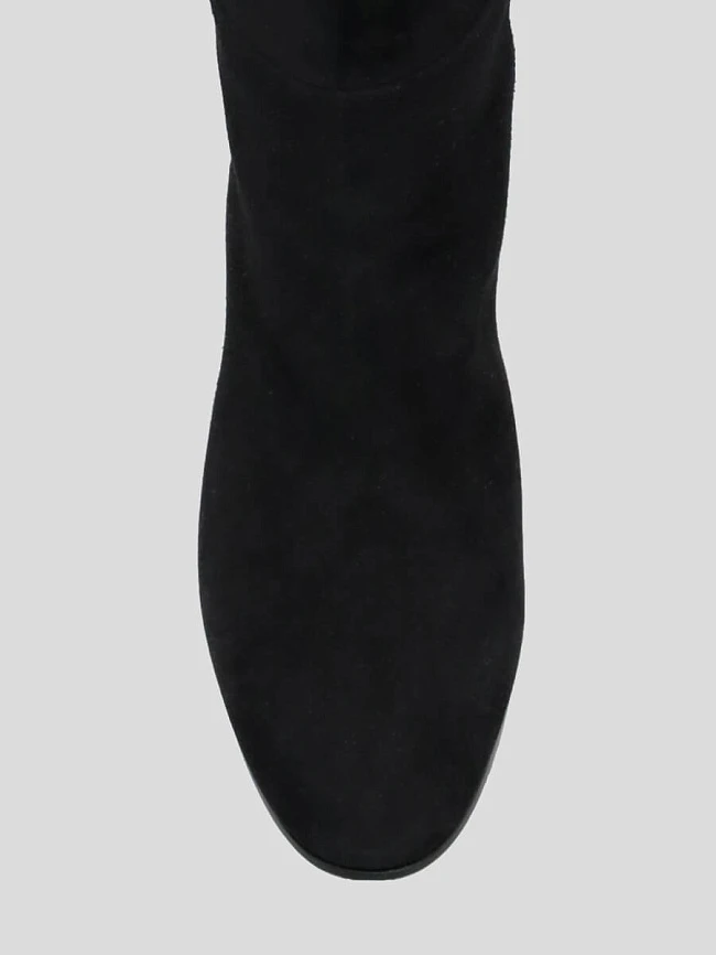 Ботфорты женские зимние, цвет черный, натуральный велюр 1730132M | 4