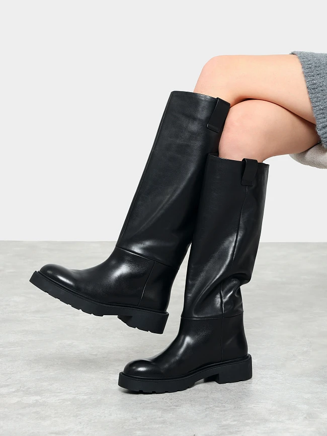 Сапоги женские демисезонные, цвет черный, натуральная кожа 1494780 | 10