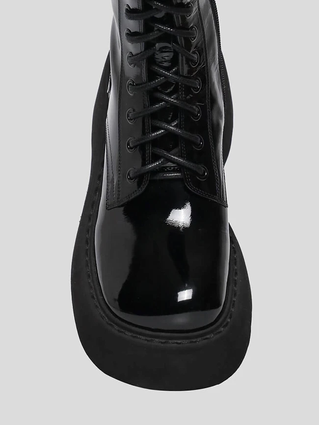 Сапоги женские демисезонные, цвет черный, натуральная кожа/натуральный лак 1730083 | 4