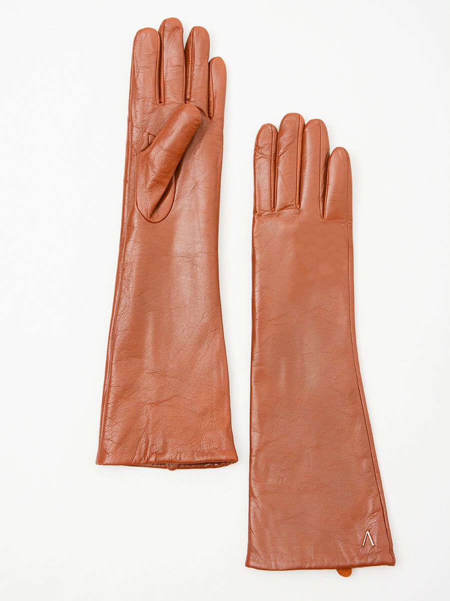 GL21028 Перчатки женский коричневый+натуральная кожа