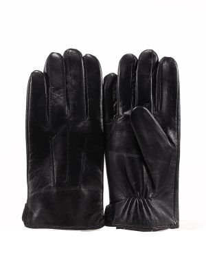 GL21030-01P Перчатки мужской черный+натуральная кожа