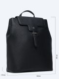 SU0408-01 Рюкзак женский черный+натуральная кожа