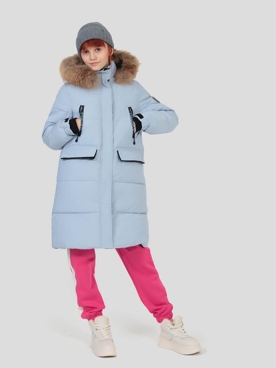 JAC2106-1 Куртка для девочек голубой+100% полиэстер