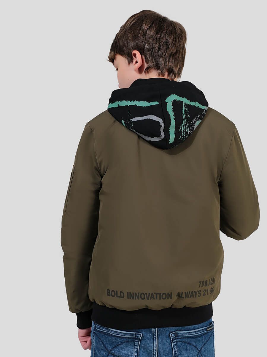 JAC315-18 Куртка для мальчиков хаки+100% полиэстер