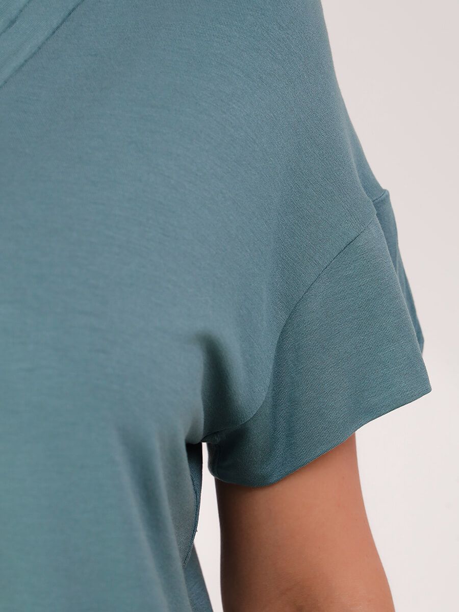 TR2321-06 Пижама (футболка+брюки) женская зеленый+94% вискоза, 6% эластан