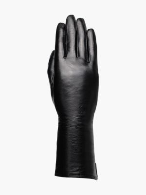 GL23009-01 Перчатки женский черный+натуральная кожа