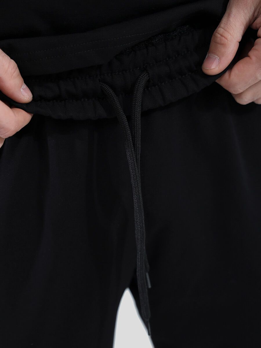 TOM85174-01 Комплект спортивный мужской черный+94% хлопок, 6% эластан
