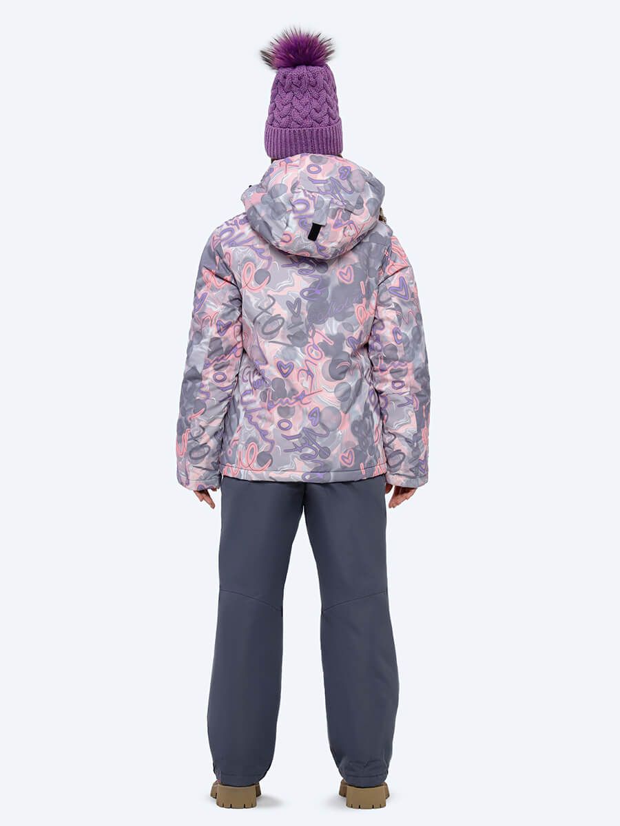 SE23001-14 Костюм детский (куртка+комбинезон) для девочек розовый+100% полиэстер
