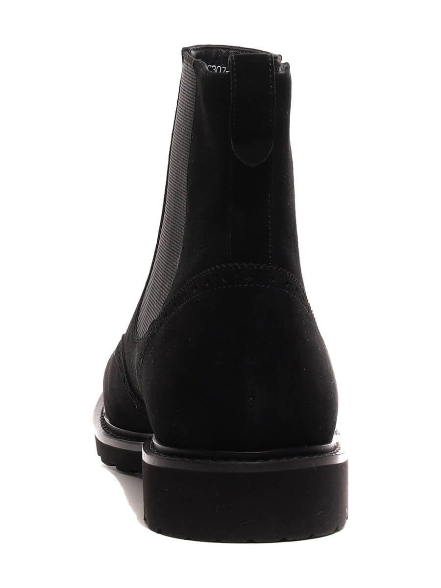 M1021180-1 Ботинки мужской черный+натуральный велюр