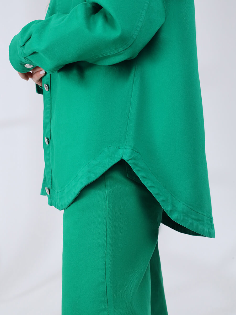 EF004-06-2 Куртка женская зеленый+98% хлопок, 2% лайкра
