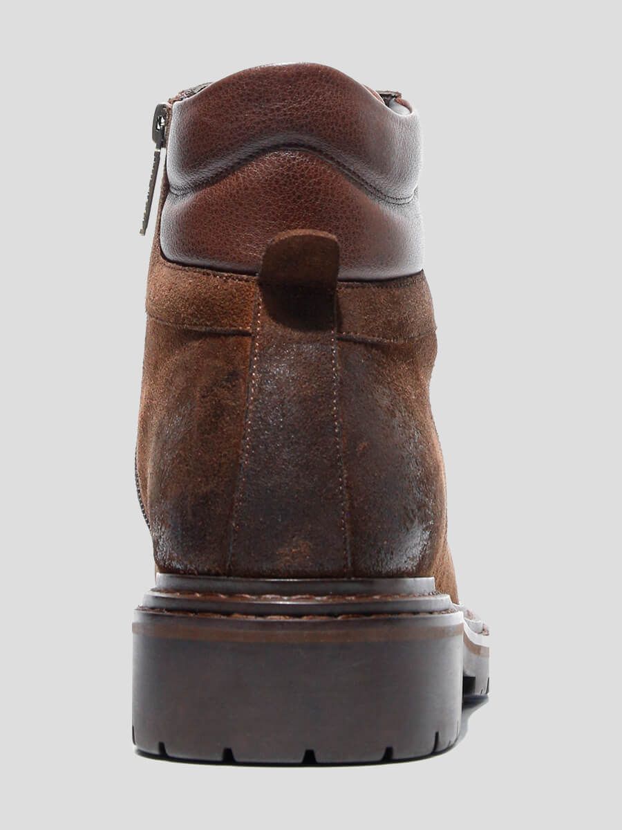 M1781599 Ботинки мужской коричневый+натуральный спилок/натуральная кожа