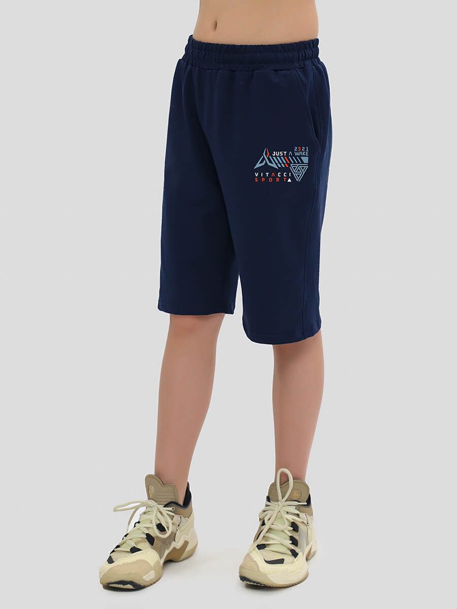 TO10944-09 Комплект спортивный (футболка+шорты) для мальчиков молочный+94% х/б, 6% эластан