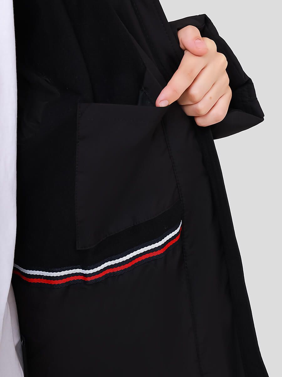 JAC2160-01 Куртка для девочек черный+100% полиэстер