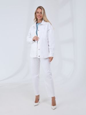 EF04-02-1 Куртка женская белый+98% хлопок, 2% лайкра