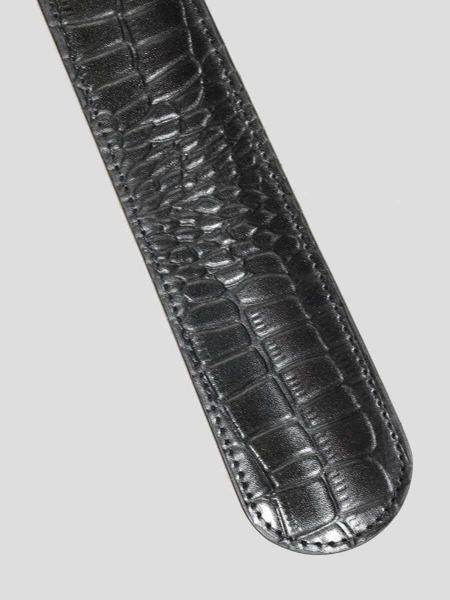 BNC05-SH Рожок для обуви черный (крокодил)+натуральная кожа