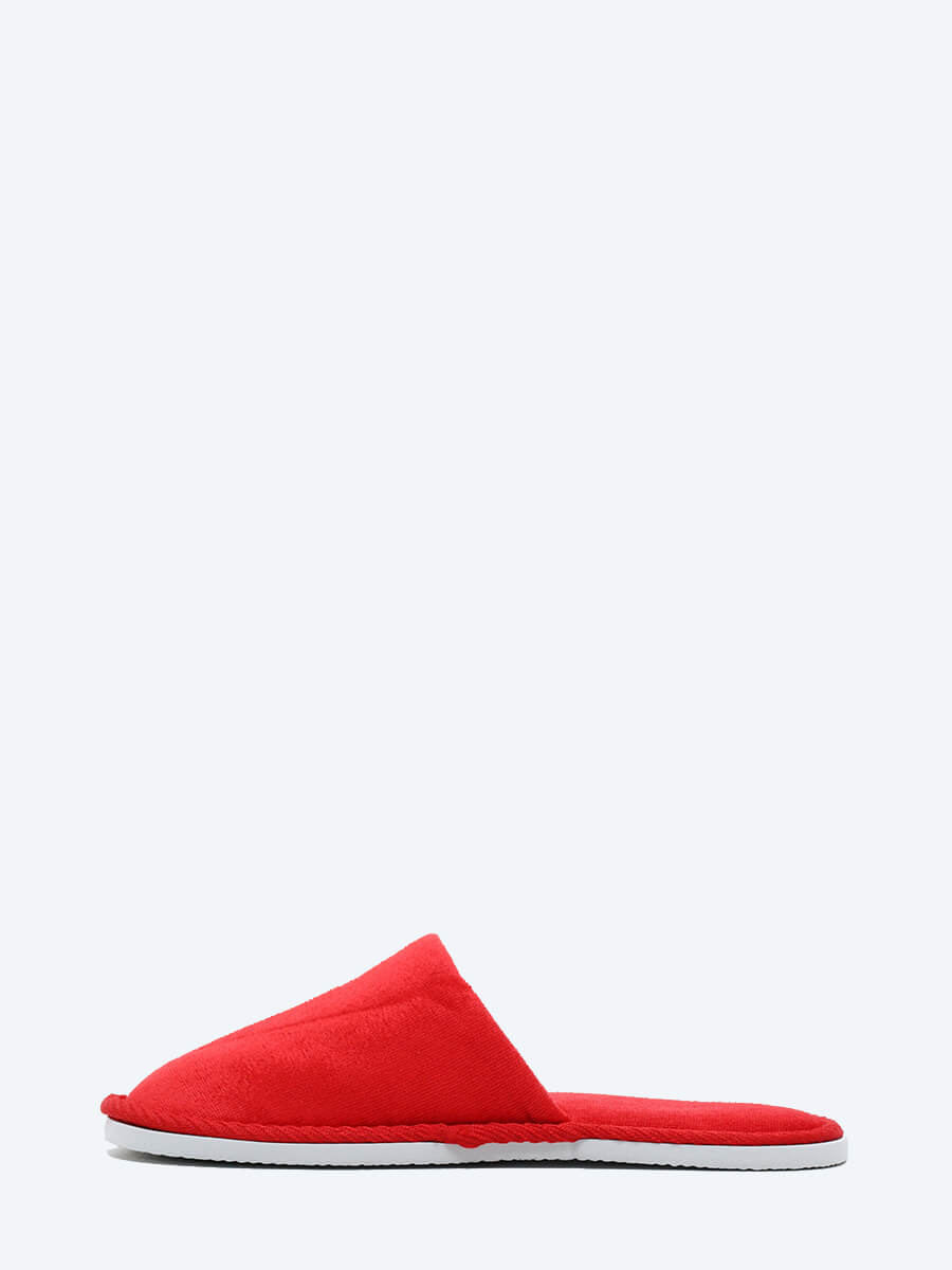 SLIP05 Тапочки унисекс красный+текстиль