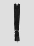 1852434M Ботфорты женский черный+натуральный велюр