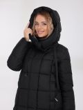 CLA395-01 Пальто женское черный+100% полиэстер