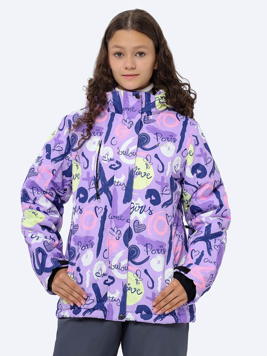 SE23001-17 Костюм детский (куртка+комбинезон) для девочек сиреневый+100% полиэстер