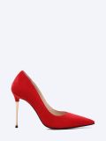 2390205 Туфли женский красный+искусственный велюр