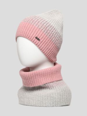 MT0009-14-K Комплект (шапка+шарф) женский розовый+44% полиамид,26% вискоза,18% ангора,12% полиэстер