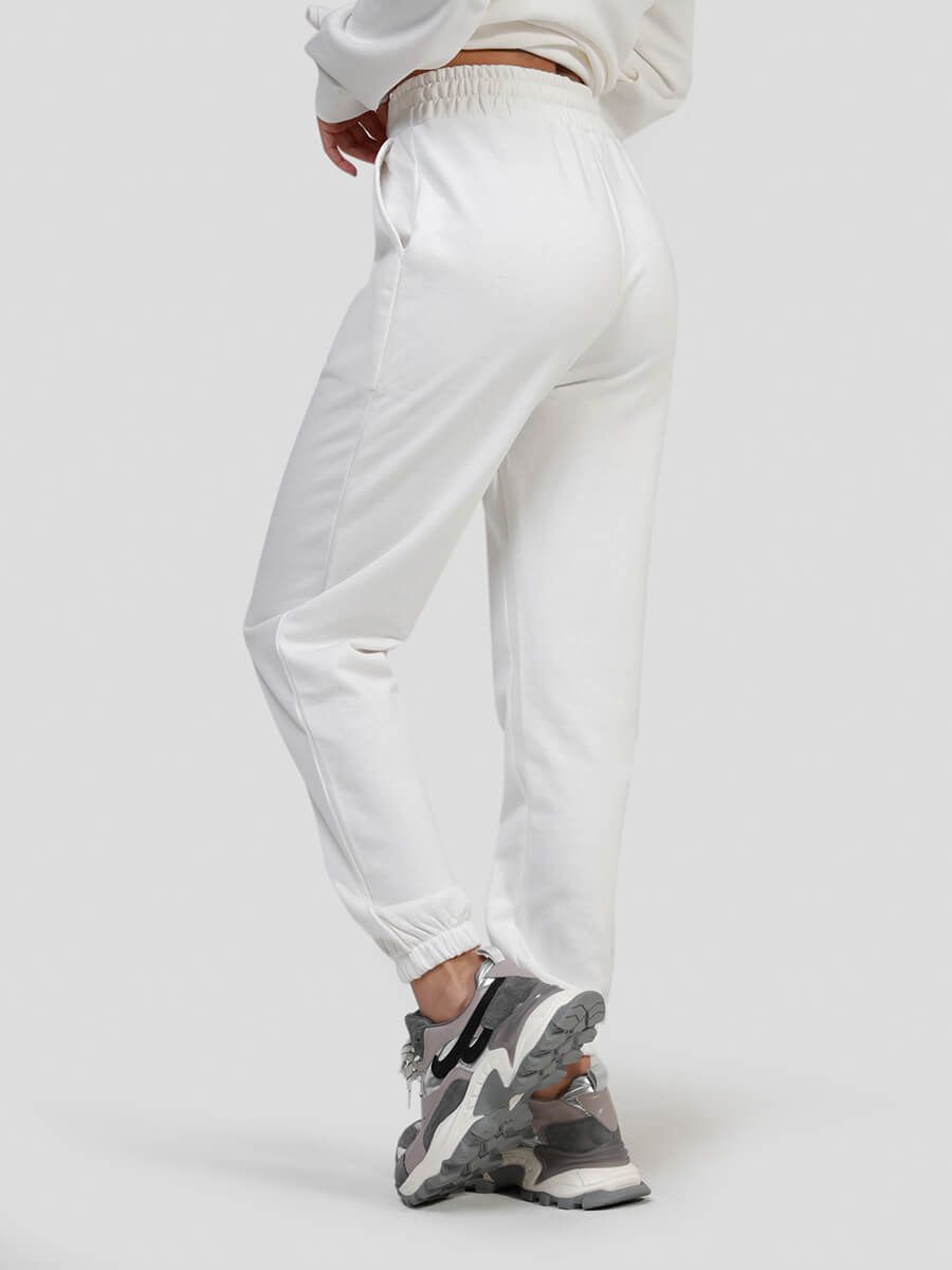 SP63114-02 Костюм спортивный (джемпер+брюки) женский белый+80% хлопок, 20% полиэстер