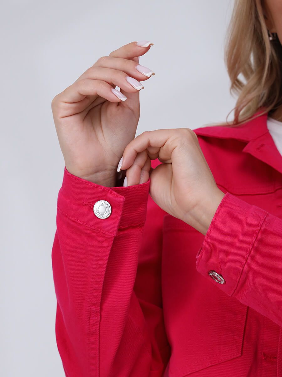 EF004-15-3 Куртка женская фуксия+98% хлопок, 2% лайкра