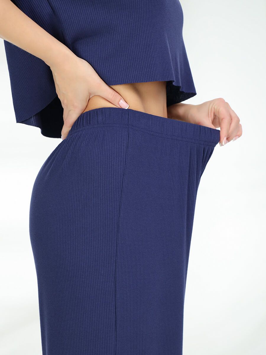 TR9457-05 Пижама (футболка+брюки) женская синий+62% полиэстер, 33% вискоза, 5% эластан