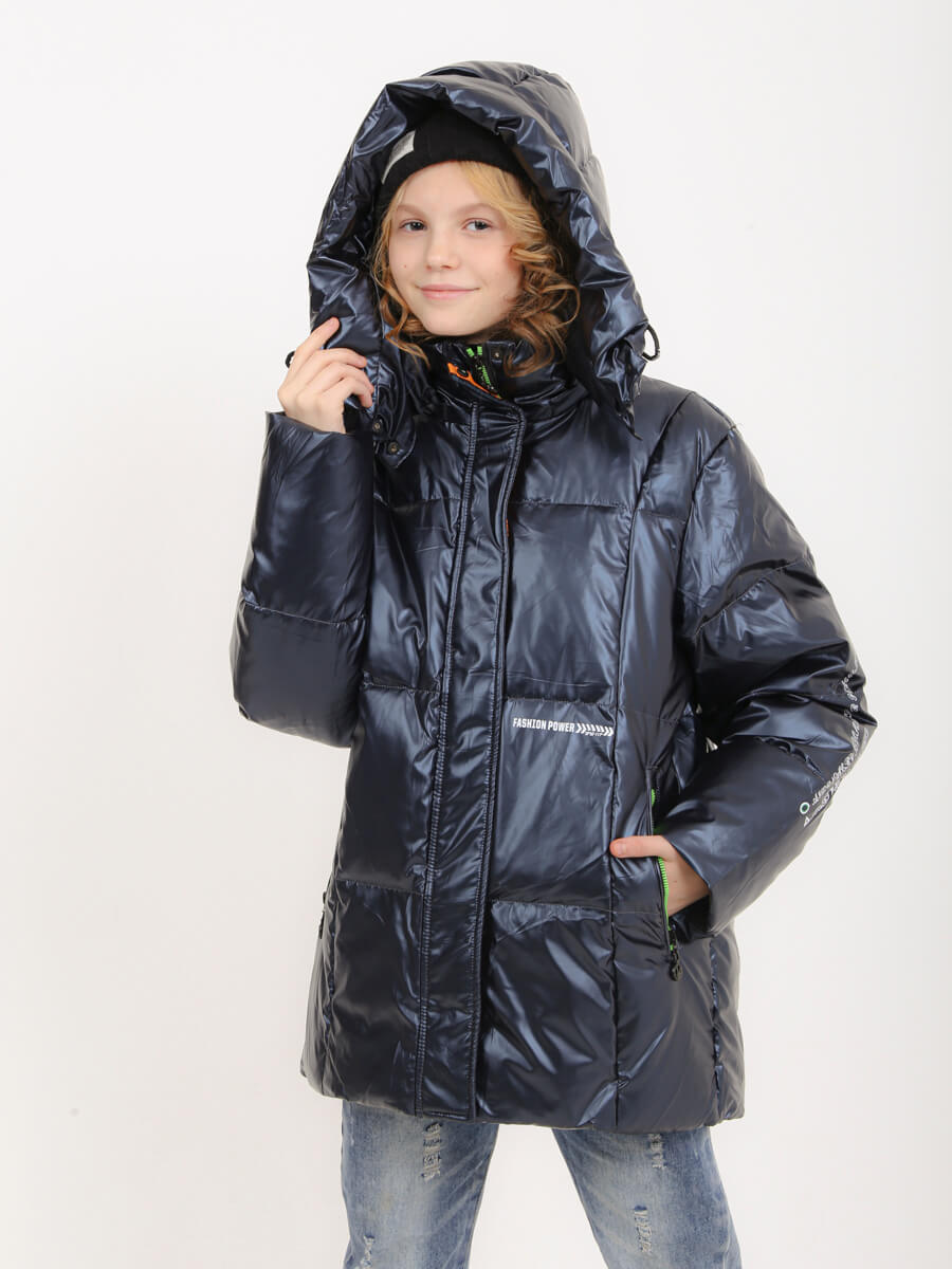 JAC2100-2 Куртка для девочек синий+100% полиэстер