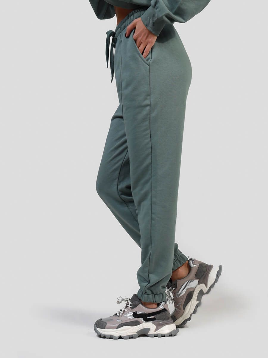 SP63114-06 Костюм спортивный (джемпер+брюки) женский зеленый+80% хлопок, 20% полиэстер