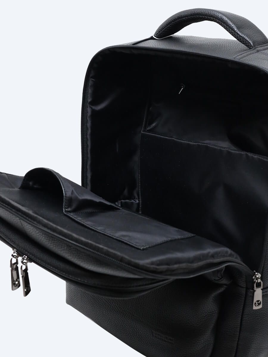 HJ0033-01 Рюкзак мужской черный+искусственная кожа