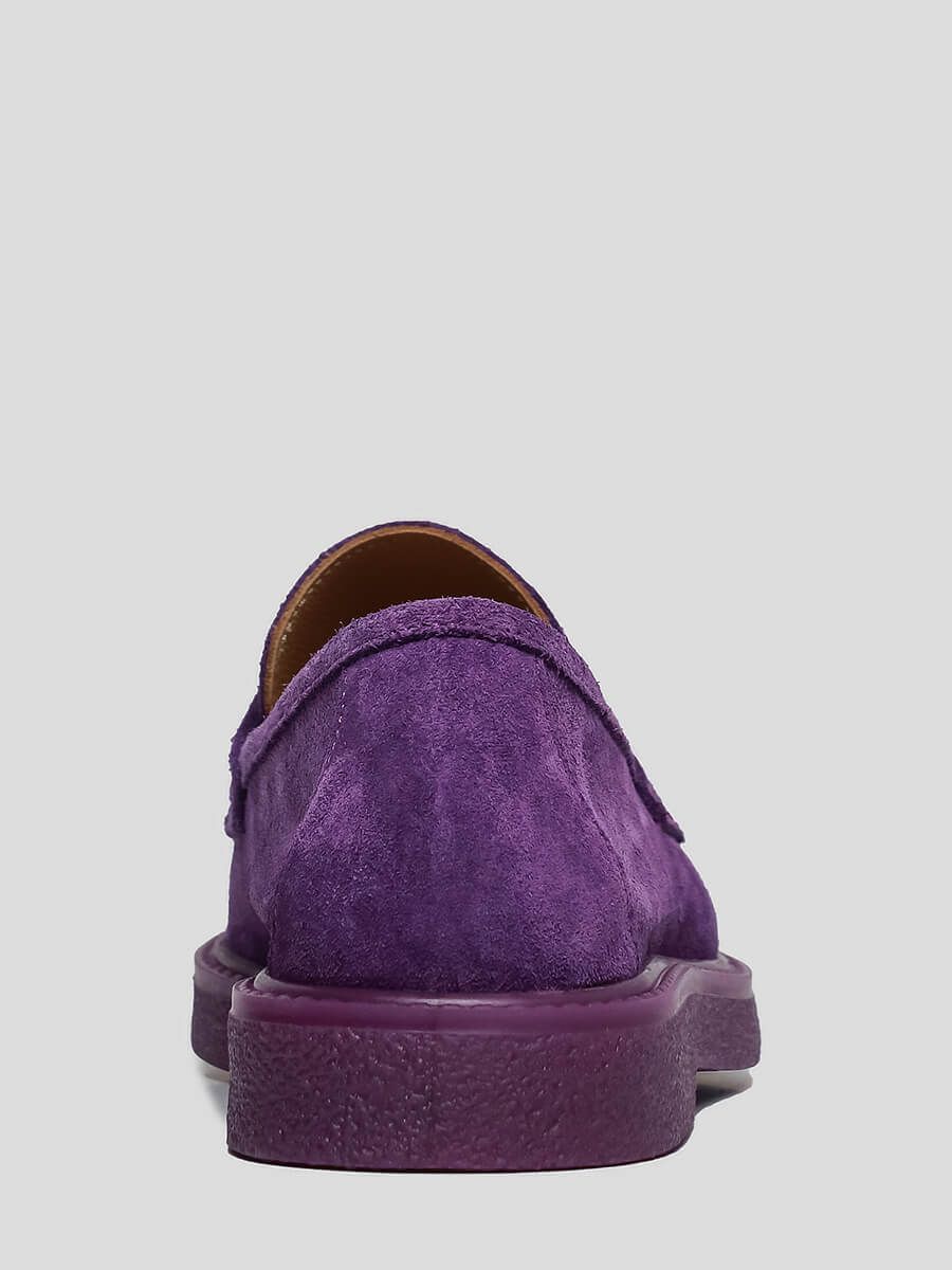 136440 Лоферы женский фиолетовый+натуральный спилок