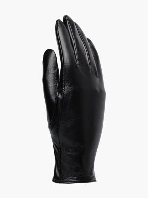 GL23015-01 Перчатки женский черный+натуральная кожа
