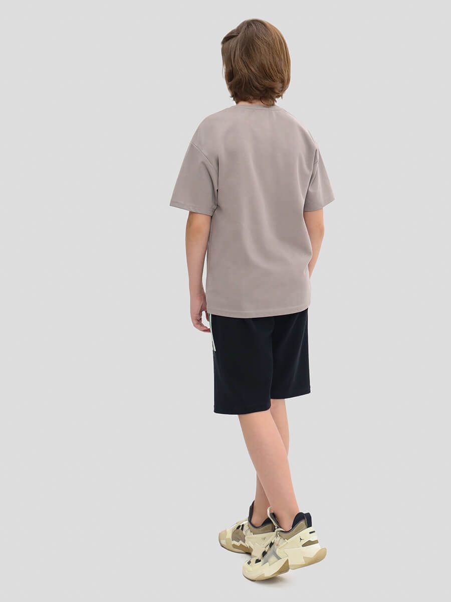 TO10926-08 Комплект спортивный (футболка+шорты) для мальчиков бежевый+80% хлопок, 20% полиэстер