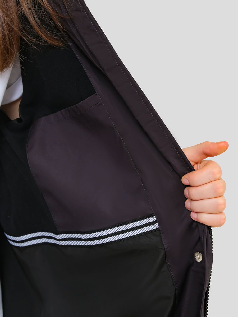 JAC219-01 Куртка для девочек черный+100% полиэстер