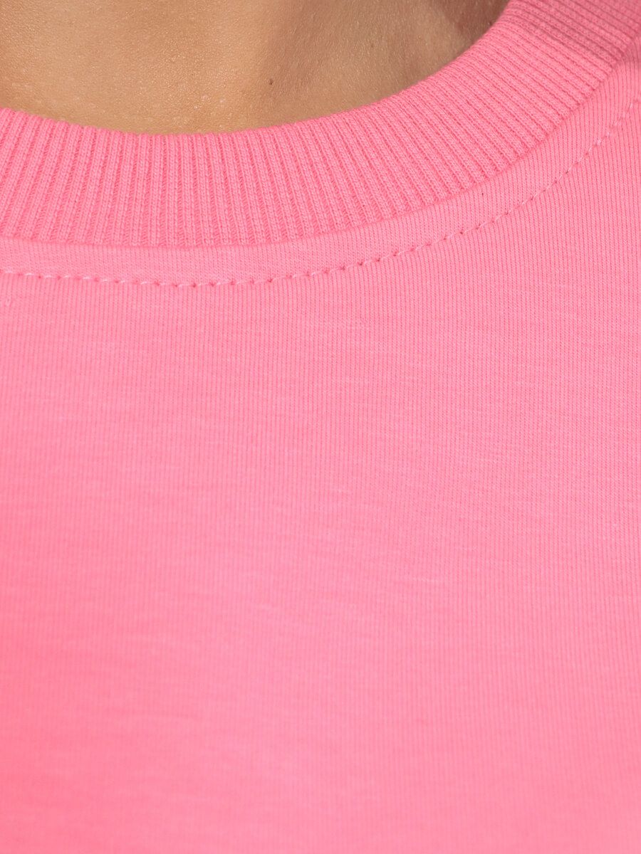 SP888-17 Костюм спортивный (футболка+шорты) женский розовый+95% хлопок, 5% эластан