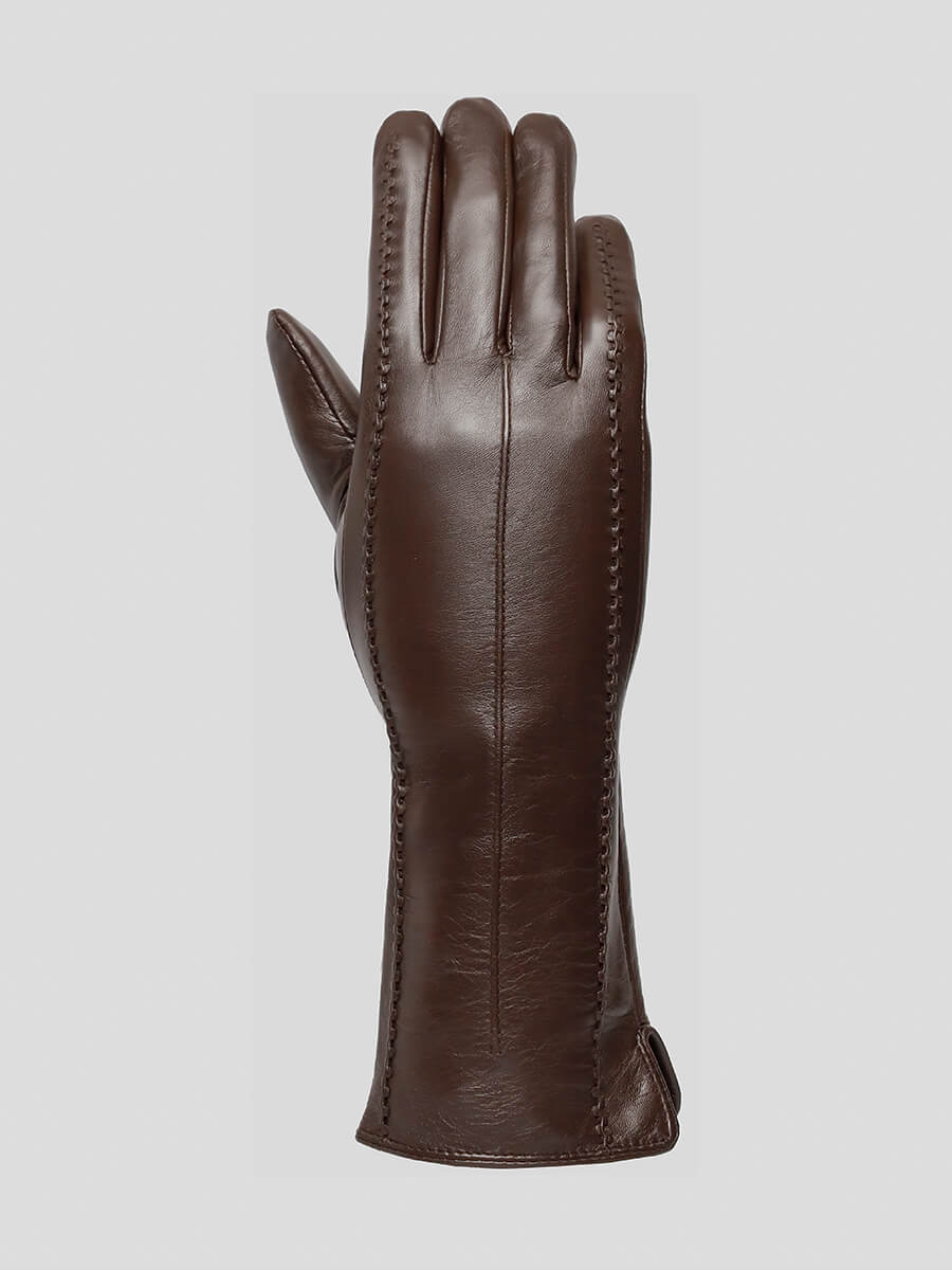 GL22016-04P Перчатки женский коричневый+натуральная кожа