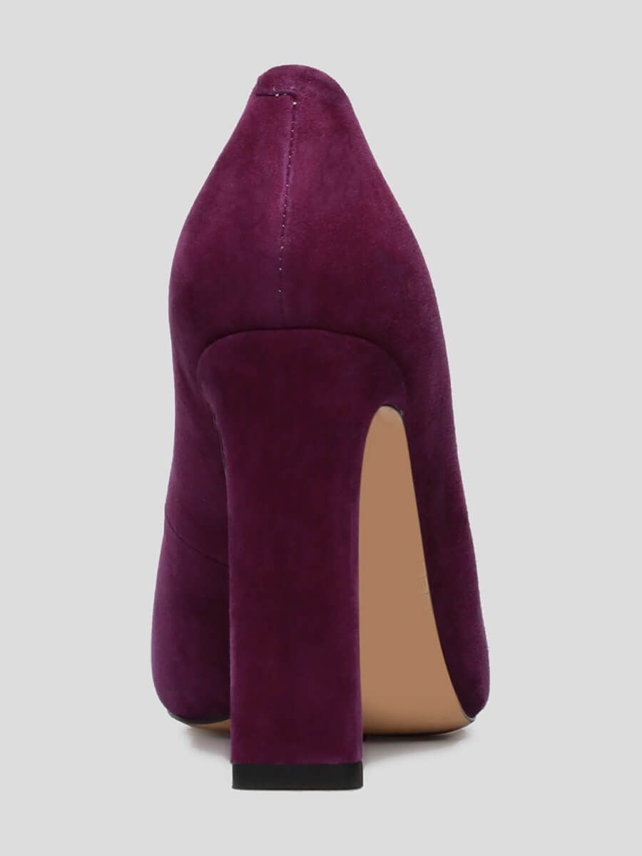 494013 Туфли женский фиолетовый+натуральный велюр