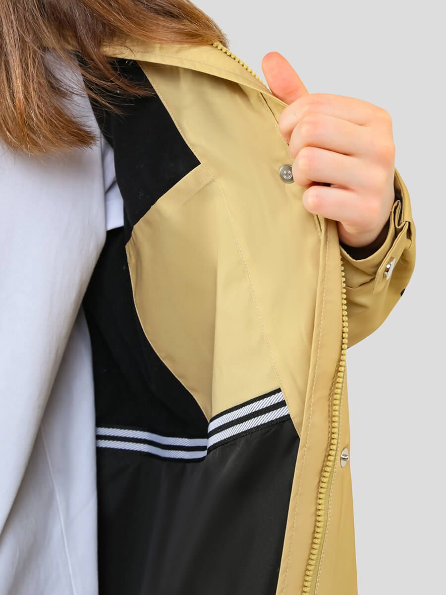 JAC219-18 Куртка для девочек хаки+100% полиэстер