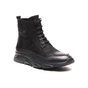 M178066 Ботинки мужской черный+натуральный нубук