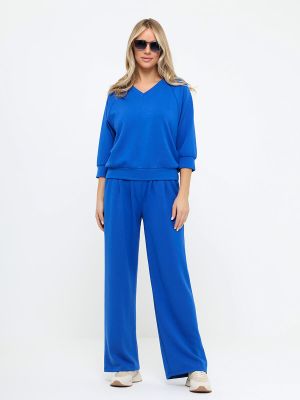 MI0032-05 Комплект (джемпер+брюки) женский синий+48% полиэстер, 47% вискоза, 5% лайкра