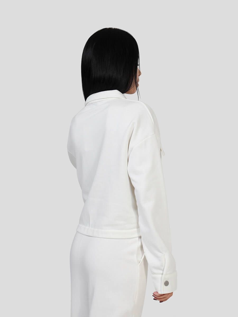 SP7671-02 Рубашка (блузон) трикотажная женский белый+80% хлопок, 20% полиэстер