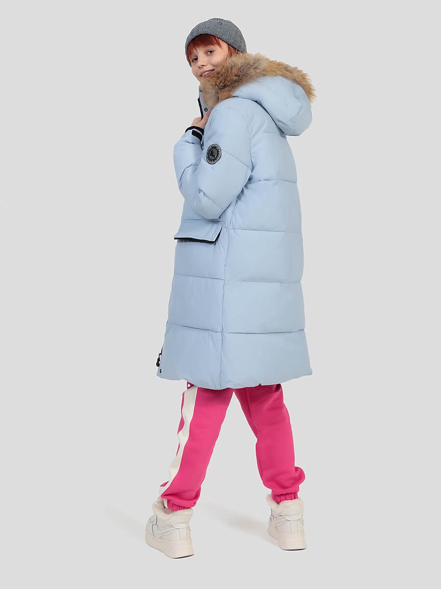 JAC2106-1 Куртка для девочек голубой+100% полиэстер