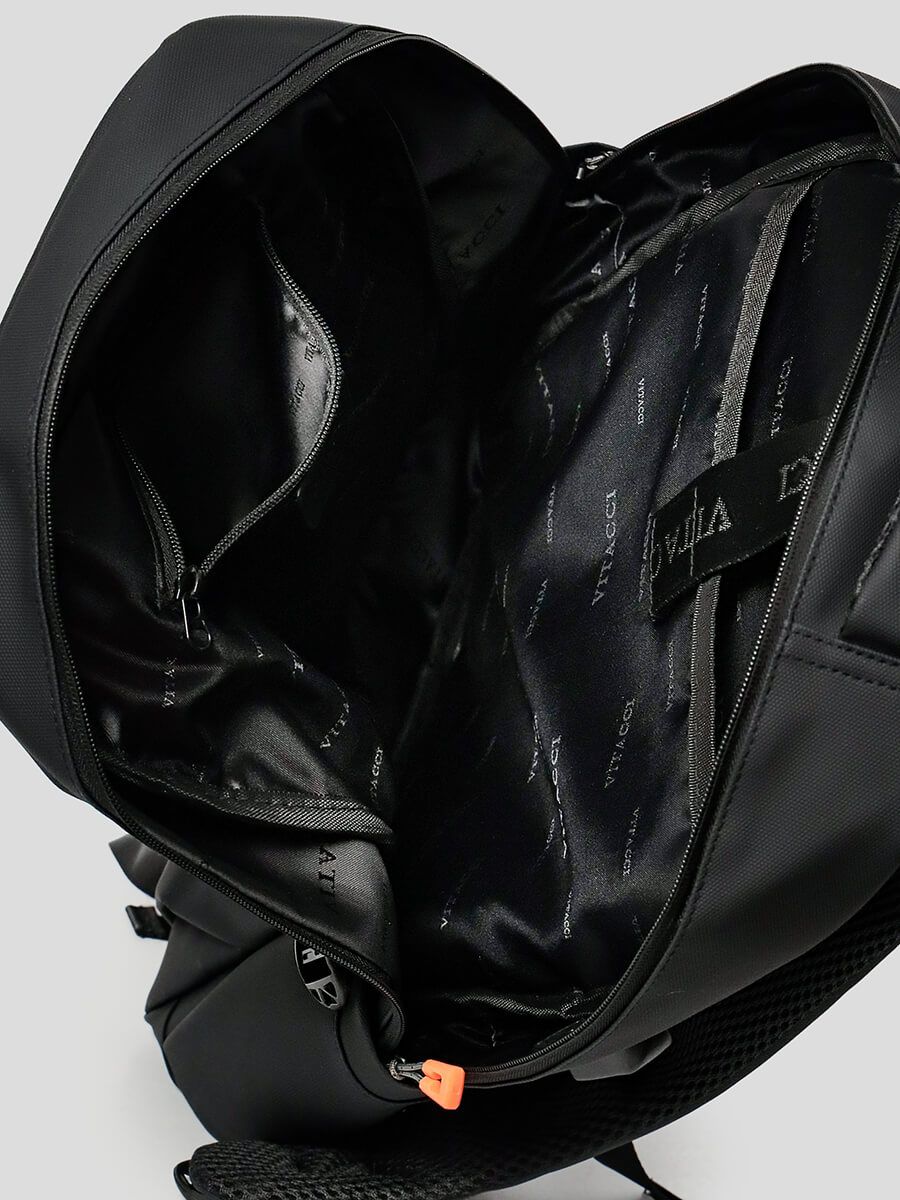 H0524-01 Рюкзак мужской черный+текстиль