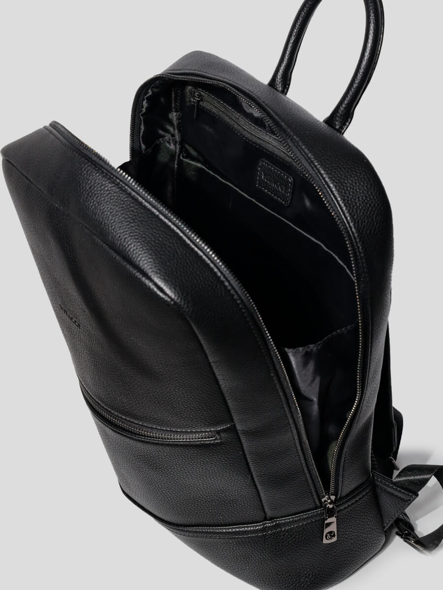 HJ0007-01 Рюкзак мужской черный+искусственная кожа