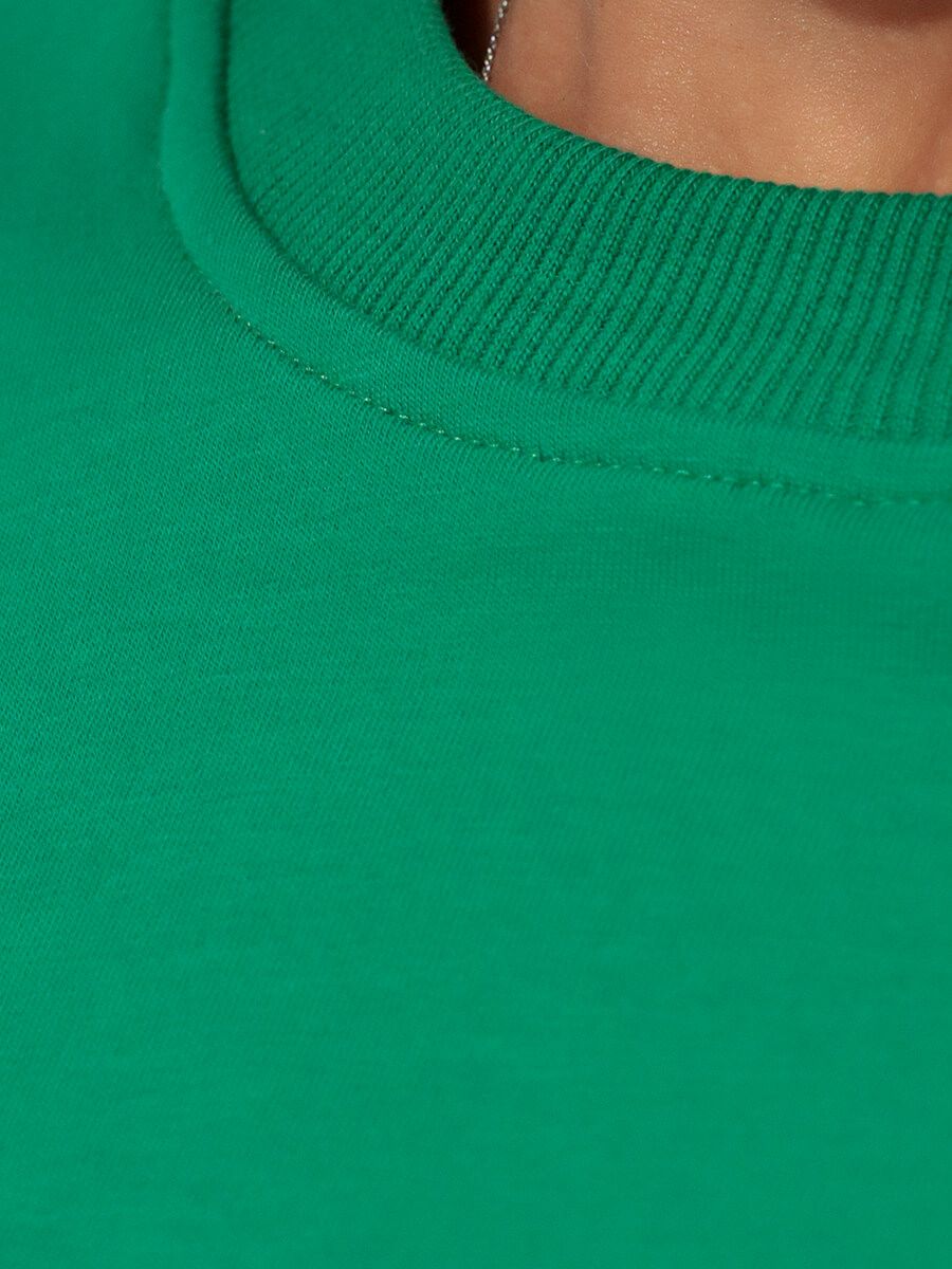 SP888-10 Костюм спортивный (футболка+шорты) женский зеленый+95% хлопок, 5% эластан