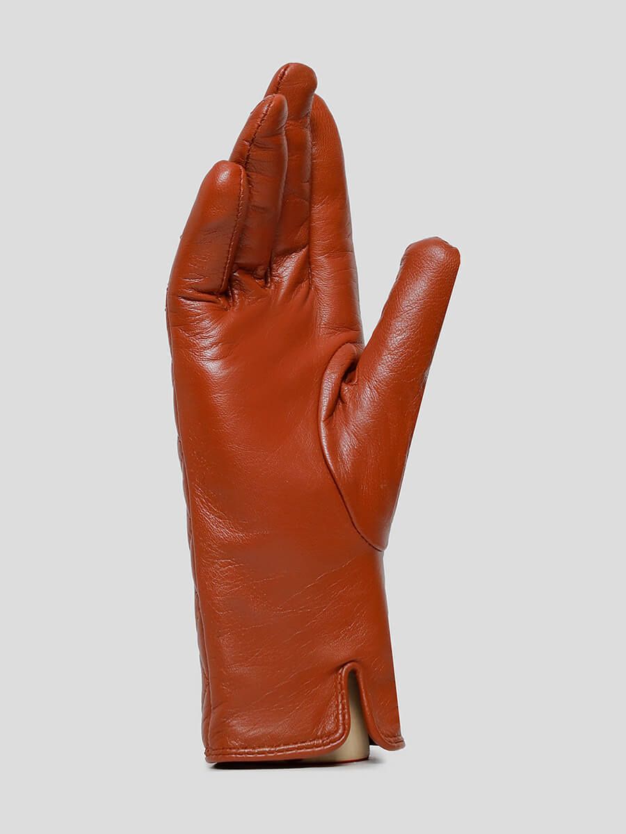 GL22012-13 Перчатки женский рыжий+натуральная кожа