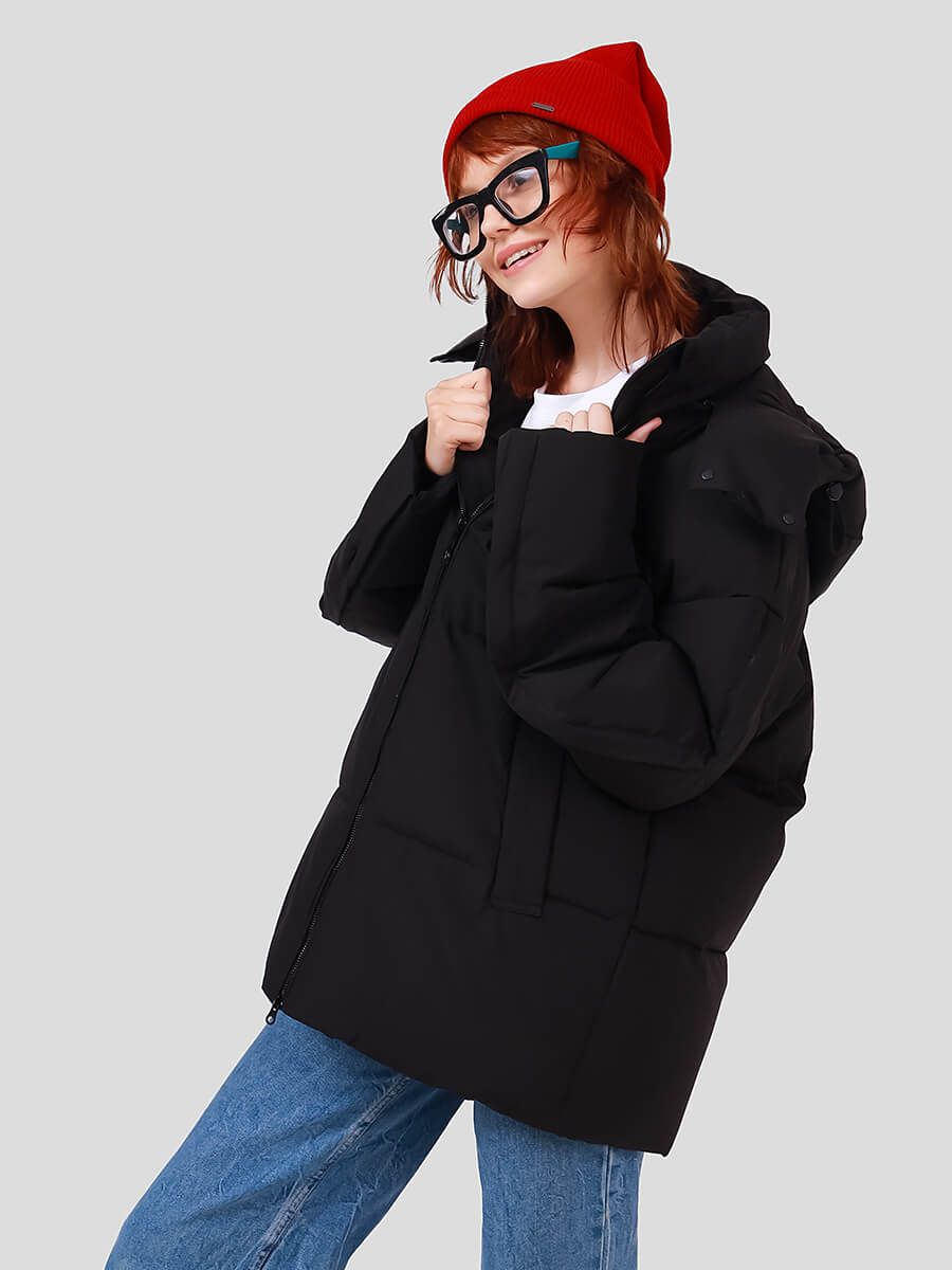 JAC2160-01 Куртка для девочек черный+100% полиэстер