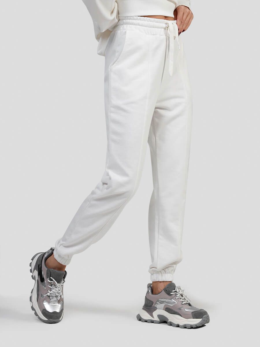 SP63114-02 Костюм спортивный (джемпер+брюки) женский белый+80% хлопок, 20% полиэстер