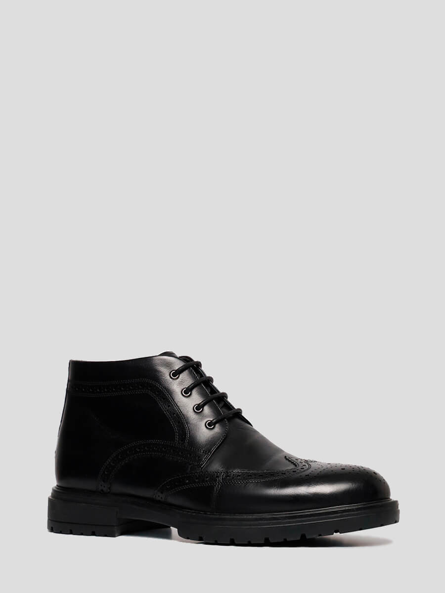 M253108 Ботинки мужской черный+натуральная кожа